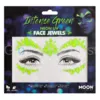Moon FACE JEWELS - UV / BLACKLIGHT - NEON GROEN