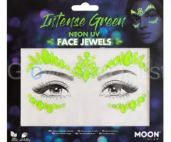 Moon FACE JEWELS - UV / BLACKLIGHT - NEON GREEN