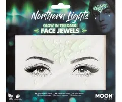 Moon FACE JEWELS - GLOW IN THE DARK - NORTHERN LIGHTS