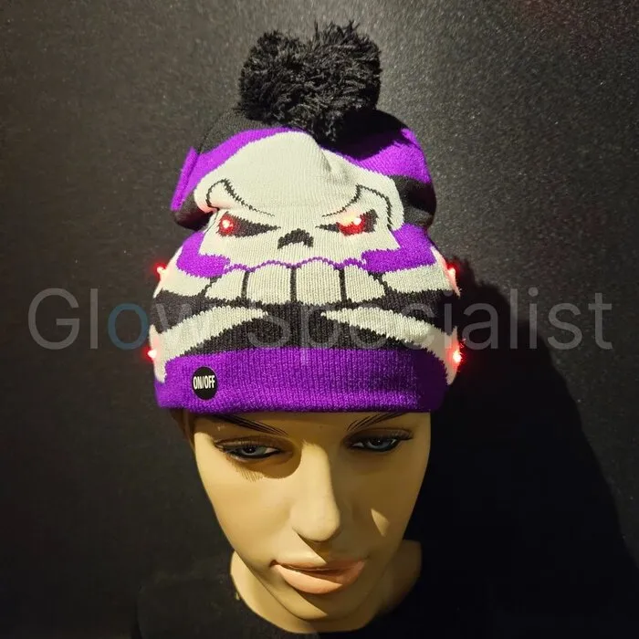 Glow Specialist LED BEANIE - HALLOWEEN - CHOICE OF 3