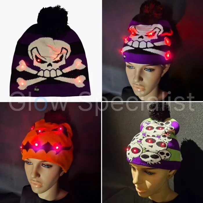 Glow Specialist LED BEANIE - HALLOWEEN - CHOICE OF 3