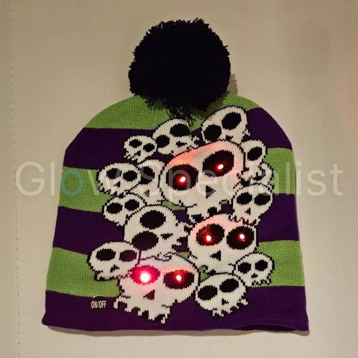 Glow Specialist LED BEANIE - HALLOWEEN - CHOICE OF 3