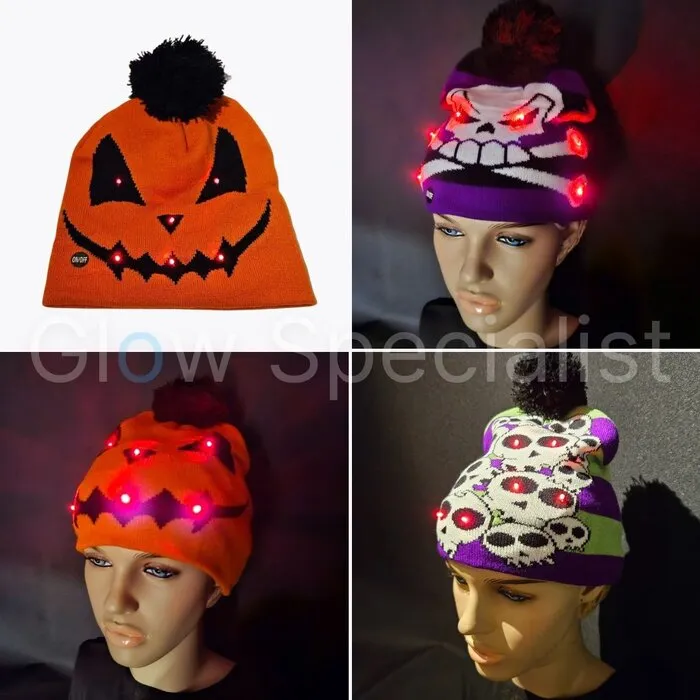 Glow Specialist LED BEANIE - HALLOWEEN - CHOICE OF 3