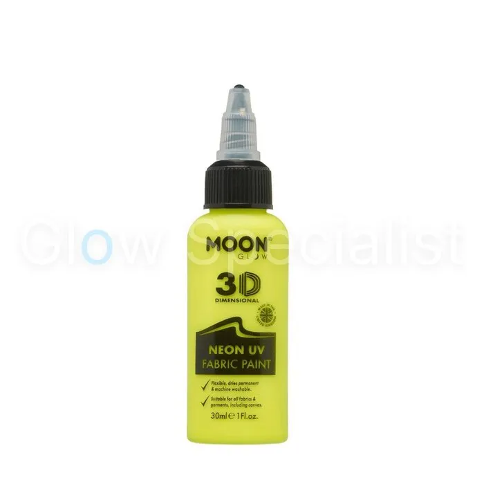 Moon FABRIC PAINT - UV/BLACKLIGHT - NEON YELLOW