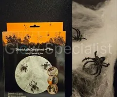 UV REKBAAR SPINNENWEB MET 32 SPINNEN - 4 X 6 M