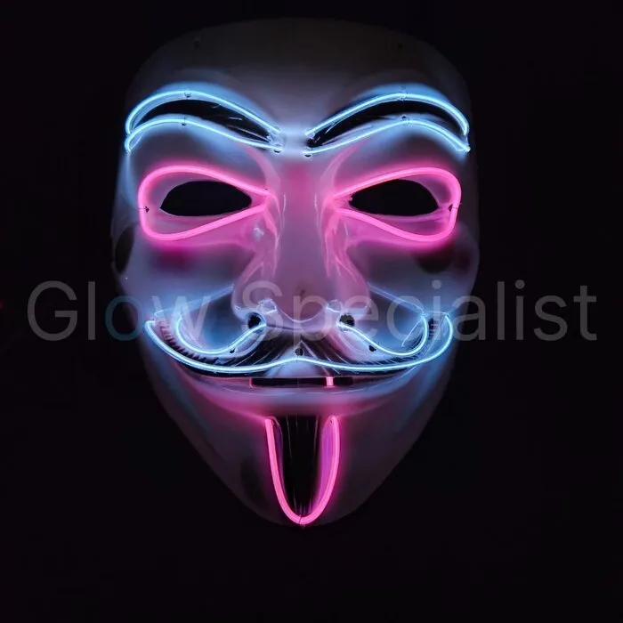 MASK WITH LED - EL-WIRE - VENDETTA