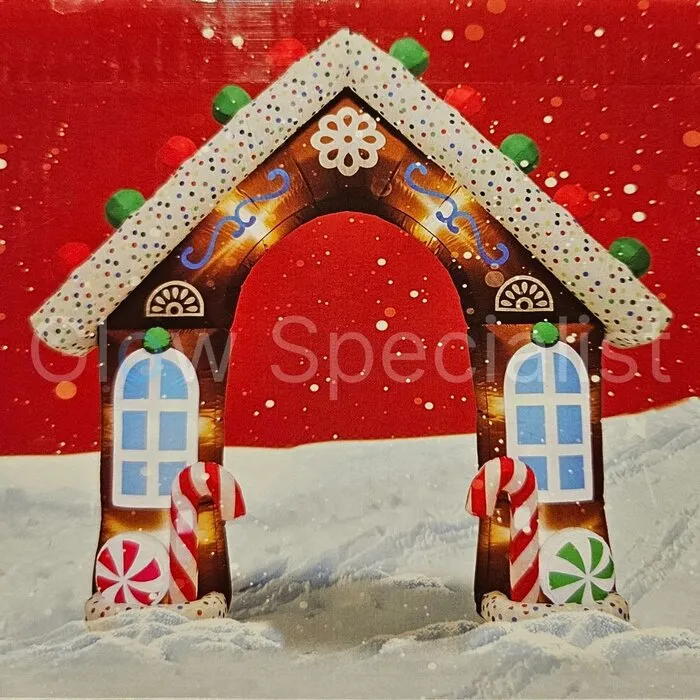 Europalms INFLATABLE GINGERBREAD HOUSE WITH LIGHT - 290 CM