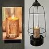 LED CANDLE - MARBLE - BROWN - WITH TIMER - Ø 7.5 X H 10 CM