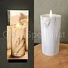 LED CANDLE - MARBLE - WHITE - WITH TIMER - Ø 7,5 X H 15 CM