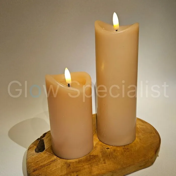 LED CANDLE - WAX - PINK - WITH TIMER - Ø 7 X H 20 CM