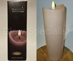 LED KAARS - WAX - ROZE - MET TIMER - Ø 7 X H 20 CM