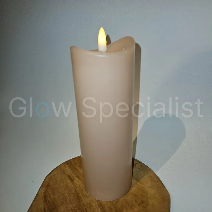 LED KAARS - WAX - ROZE - MET TIMER - Ø 7 X H 20 CM