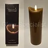 LED CANDLE - WAX - TAUPE - WITH TIMER - Ø 7 X H 20 CM