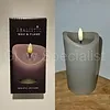 LED CANDLE - WAX - GRAY - WITH TIMER - Ø 7 X H 12,5 CM