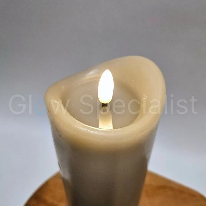 LED CANDLE - WAX - GRAY - WITH TIMER - Ø 7 XH 20 CM
