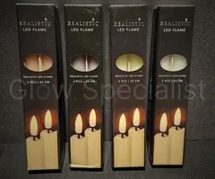 LED DINERKAARS - WAX - 23 CM - SET VAN 2 KAARSEN