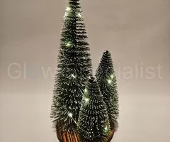 LED KERSTBOMEN OP HOUTEN VOET - MET TIMER - 15 LED