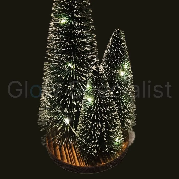 LED KERSTBOMEN OP HOUTEN VOET - MET TIMER - 15 LED