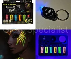 Moon FACE & BODY PAINT SET - GLOW IN THE DARK - UV - MOON