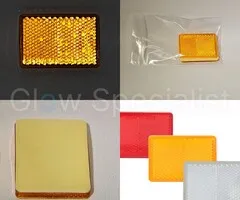RECTANGULAR REFLECTOR ORANGE - 57 X 40 MM - SELF ADHESIVE - SET OF 2