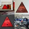 TRIANGLE REFLECTOR - RED - 155 X 135 MM - WITH SCREW HOLES