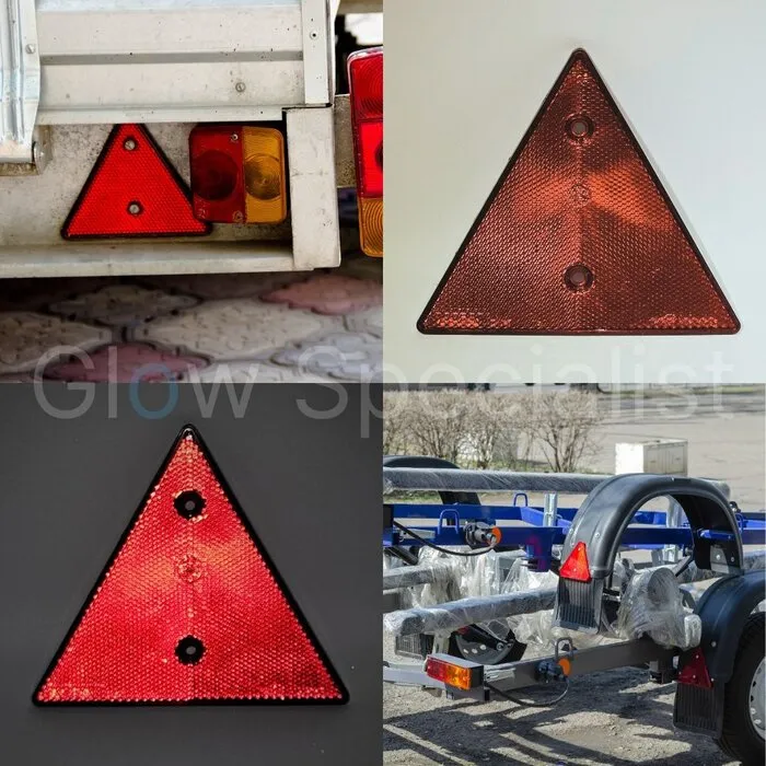 TRIANGLE REFLECTOR - RED - 155 X 135 MM - WITH SCREW HOLES