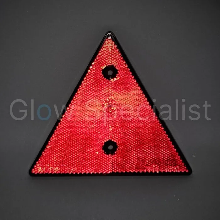 TRIANGLE REFLECTOR - RED - 155 X 135 MM - WITH SCREW HOLES