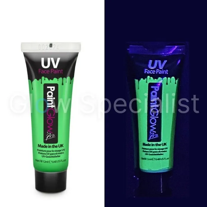 PaintGlow PAINTGLOW BLACKLIGHT FACE & BODY PAINT KIT - SET VAN 6 TUBES - INCL. UV-LAMPJE