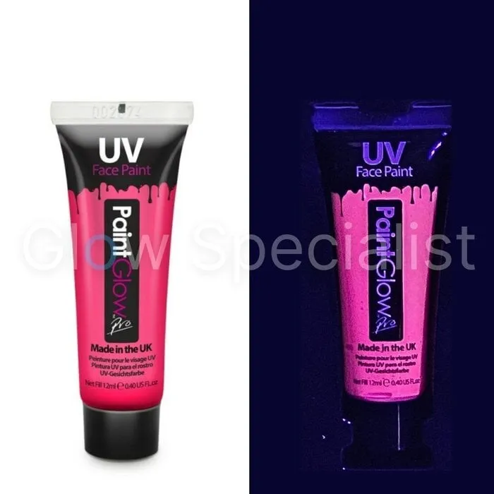 PaintGlow PAINTGLOW BLACKLIGHT FACE & BODY PAINT KIT - SET VAN 6 TUBES - INCL. UV-LAMPJE