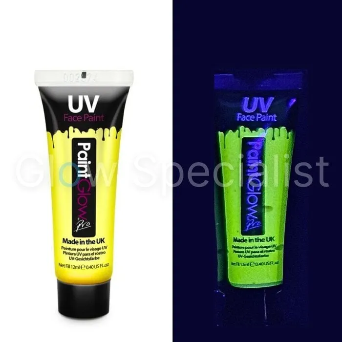 PaintGlow PAINTGLOW BLACKLIGHT FACE & BODY PAINT KIT - SET VAN 6 TUBES - INCL. UV-LAMPJE