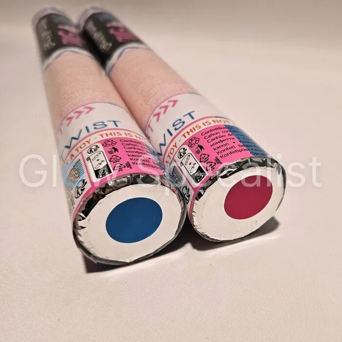 CONFETTI CANNON - GENDER REVEAL - 38 CM - BLUE