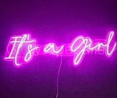 LED NEON SIGN - IT'S A GIRL - ROZE
