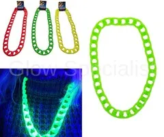 HALSKETTING - GROTE SCHAKEL - UV / BLACKLIGHT - NEON