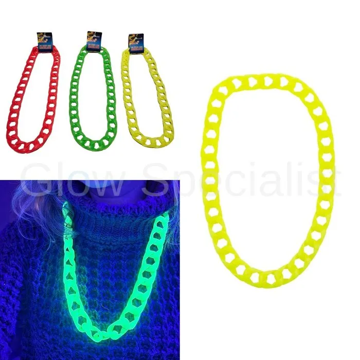 HALSKETTING - GROTE SCHAKEL - UV / BLACKLIGHT - NEON