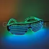 EL-WIRE SHUTTER GLASSES - BLACK MODEL - BLUE / GREEN LED