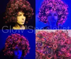 Glow Specialist AFRO WIG - UV / BLACKLIGHT - PINK/BLACK