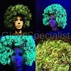Glow Specialist AFRO WIG - UV / BLACKLIGHT - GREEN/BLACK