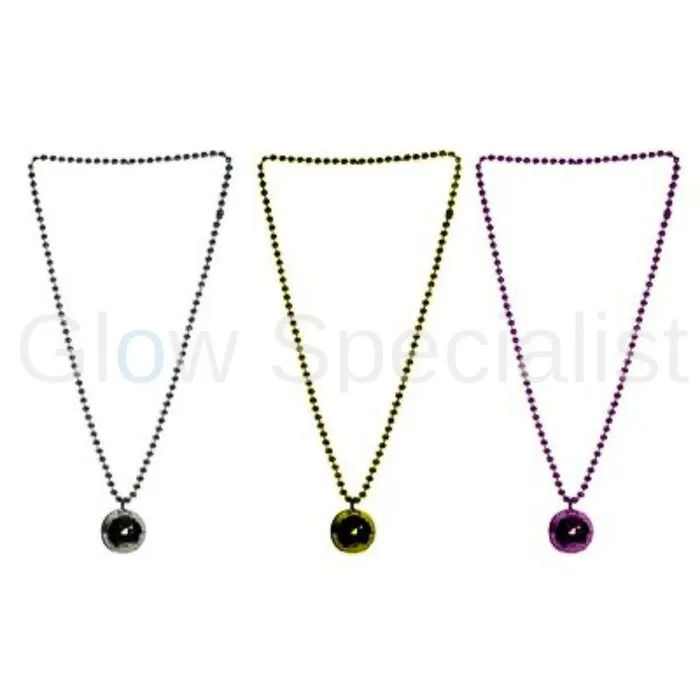 KETTING MET DISCO BAL - ROZE, ZILVER OF GOUD