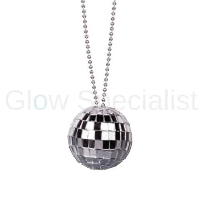 NECKLACE WITH DISCO BALL - PINK, SILVER OR GOLD