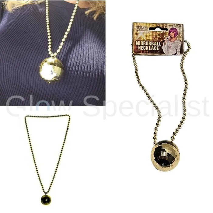KETTING MET DISCO BAL - ROZE, ZILVER OF GOUD