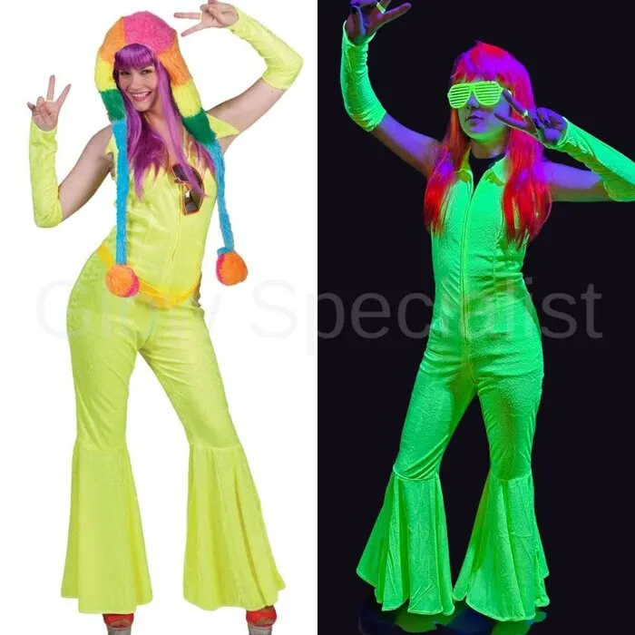 JUMPSUIT  NEON GEEL - UV / BLACKLIGHT - XS