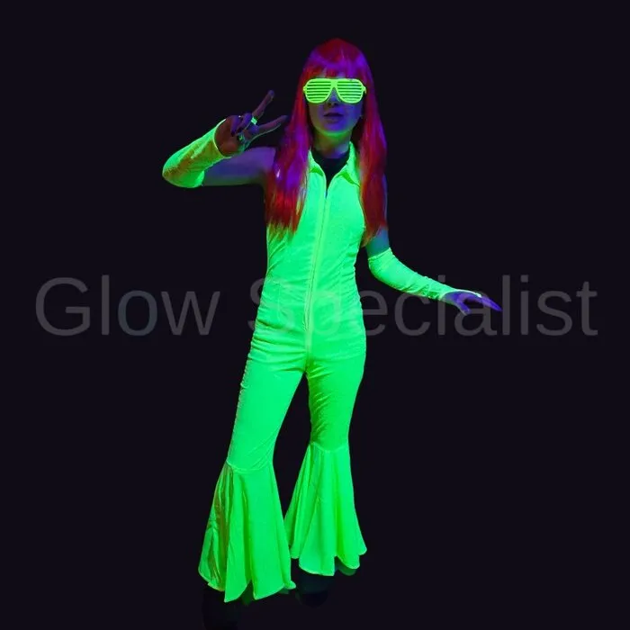 JUMPSUIT NEON YELLOW - UV / BLACKLIGHT - XS