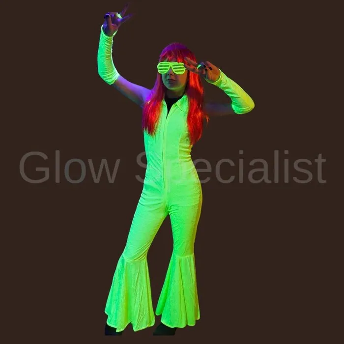 JUMPSUIT NEON YELLOW - UV / BLACKLIGHT - XS