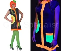 NEON RETRO DRESS - UV / BLACKLIGHT