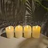 LED CANDLES WITH TIMER - 5 X 7 CM – WHITE - SET OF 4