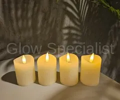 LED KAARSJES MET TIMER -  5 X 7 CM – WIT - SET VAN 4