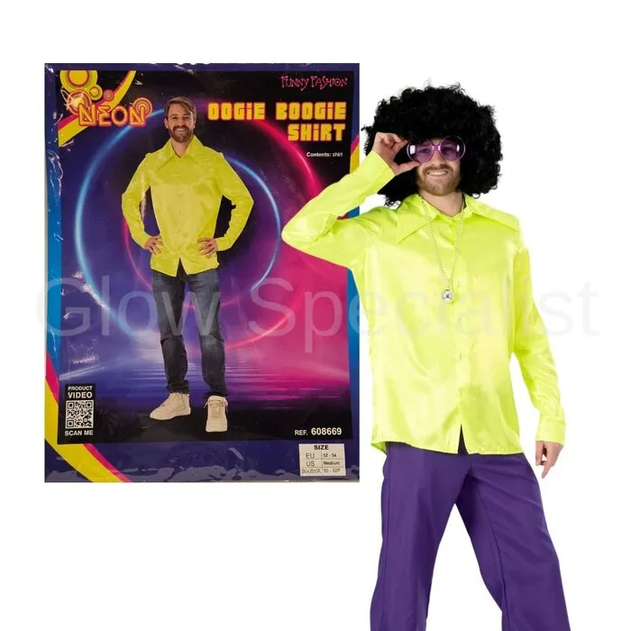 OOGIE BOOGIE SHIRT MAN - YELLOW-GREEN - UV / BLACKLIGHT