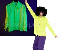 OOGIE BOOGIE SHIRT MAN - YELLOW-GREEN - UV / BLACKLIGHT