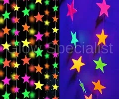 NEON GARLAND - STERREN - UV / BLACKLIGHT - MULTICOLOR