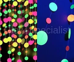 NEON GARLAND - ROUNDS - UV / BLACKLIGHT - MULTICOLOR